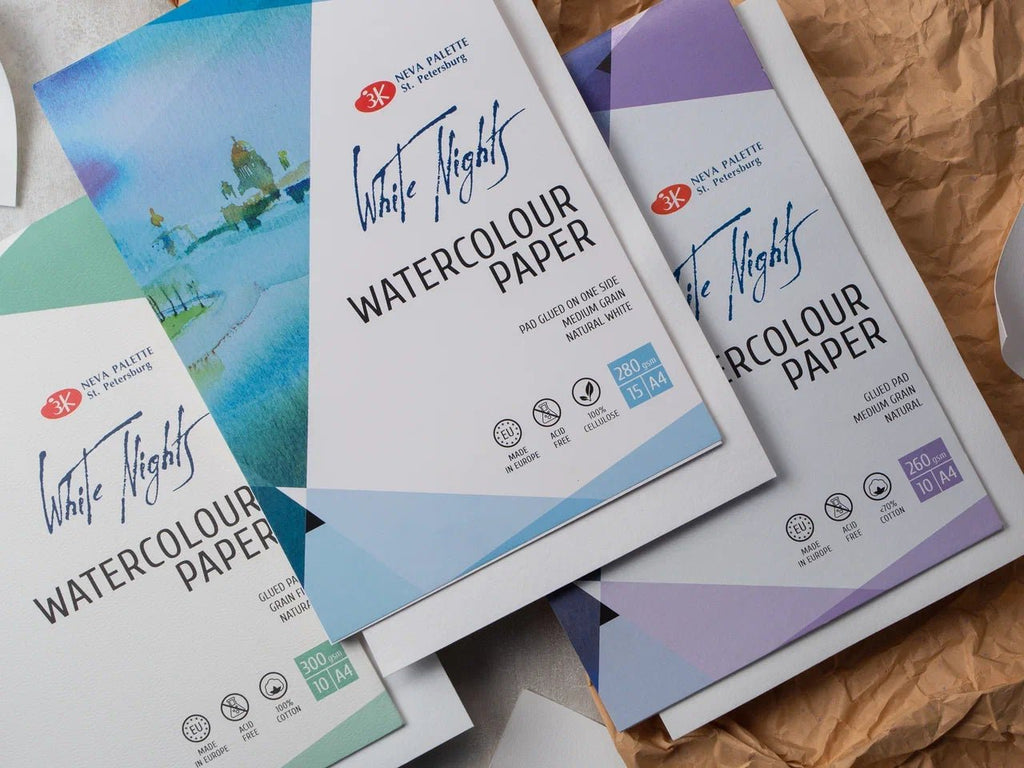 Watercolour paper // Cotton // 300 g/m2, 10 sheets A4 // by White nights - Artish