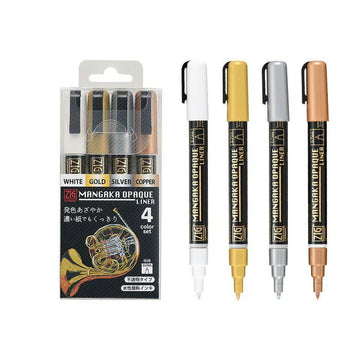 Zig Cartoonist MANGAKA OPAQUE Liner Set // 4 colors // by Kuretake - Artish