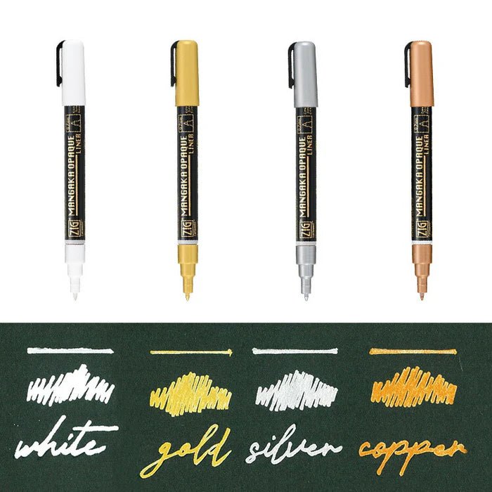 Zig Cartoonist MANGAKA OPAQUE Liner Set // 4 colors // by Kuretake - Artish