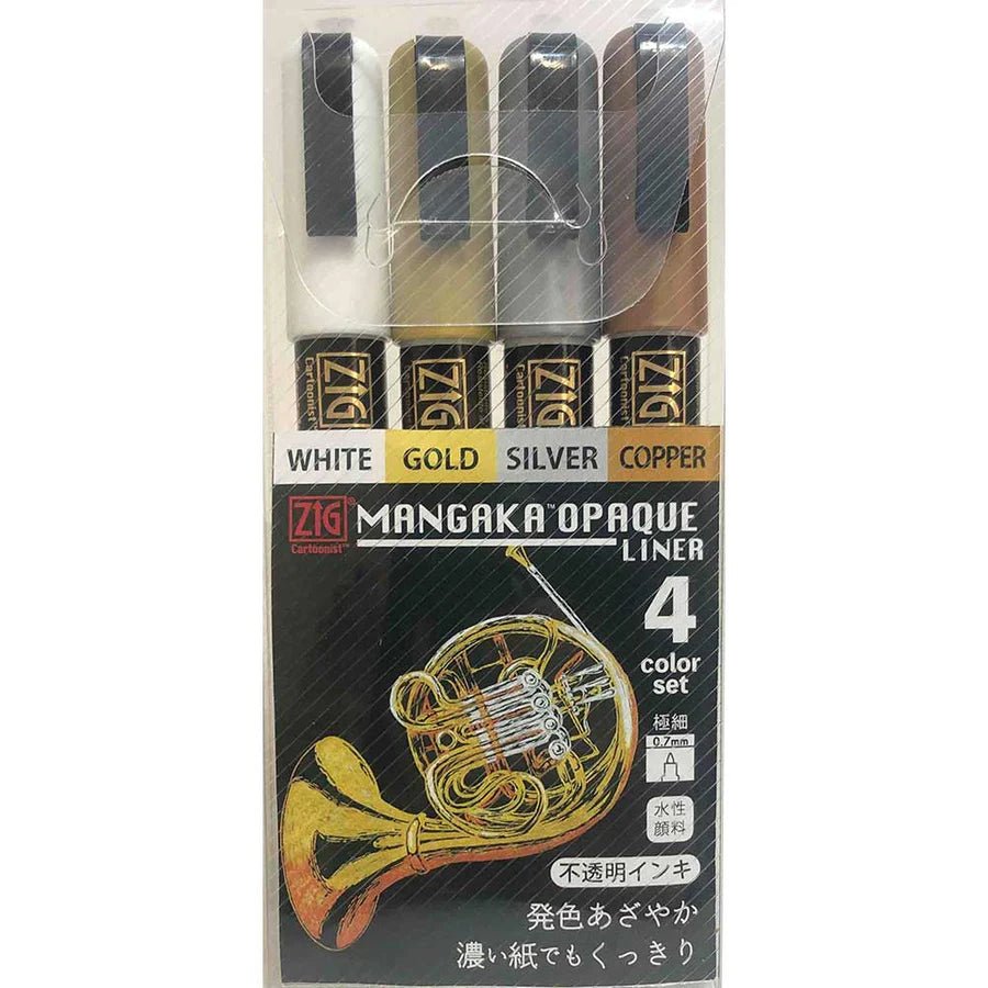 Zig Cartoonist MANGAKA OPAQUE Liner Set // 4 colors // by Kuretake - Artish