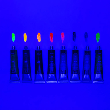 Acrylic fluorescence paint set // 8 colours x 12 ml tubes // by Malevich - Artish