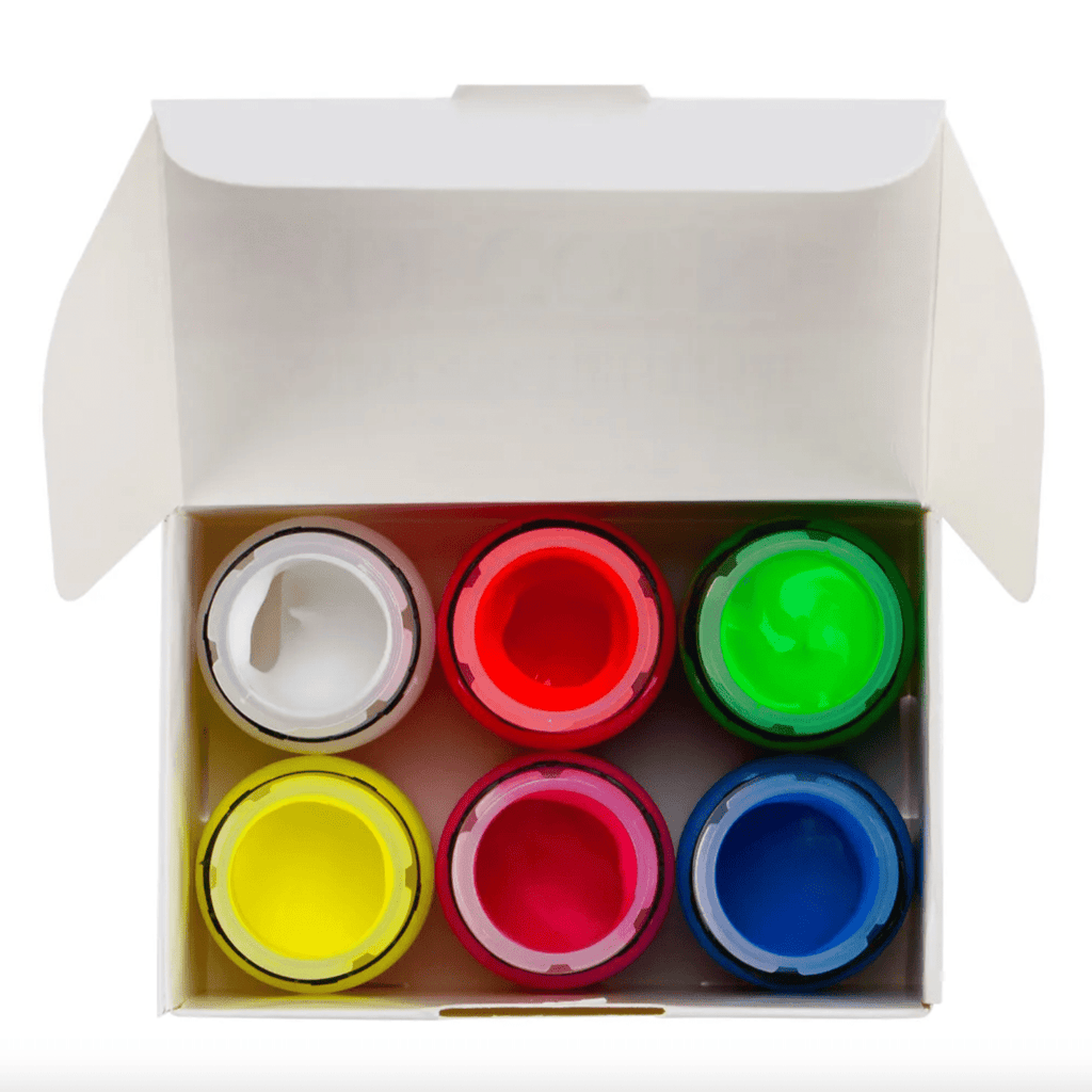 Acrylic fluorescent paint set // 6 colours x 20 ml // by Decola - Artish
