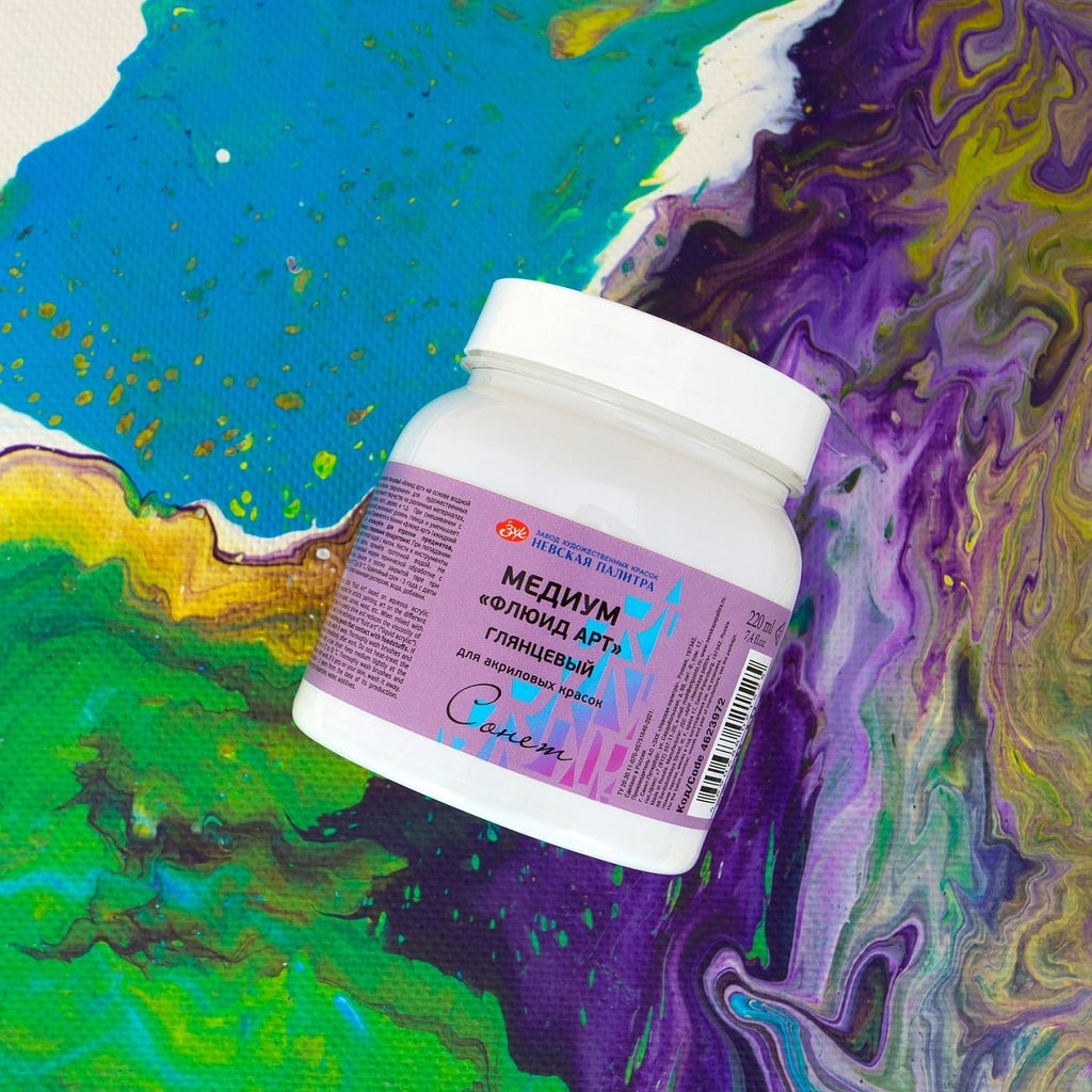 Acrylic Gloss Medium for Fluid-Art // 220 ml in jar // by Sonnet - Artish