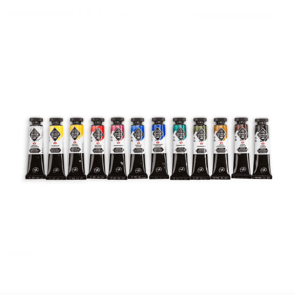 Acrylic paint set // 12 colours x 18 ml tubes // by Master-Class - Artish