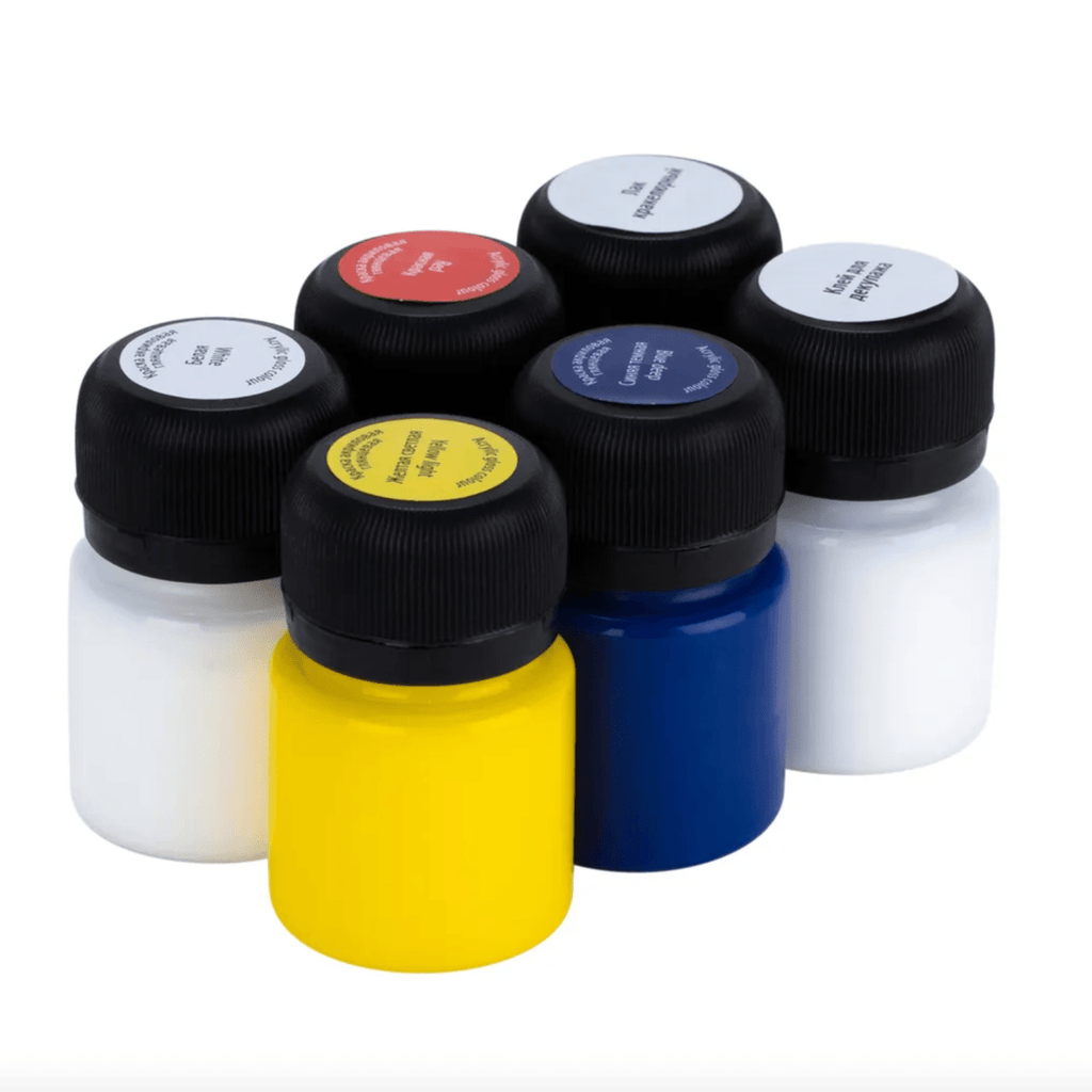 Acrylic paint set for decoration // Сracking and decoupage // 4 colours x 20 ml + varnish & glue // by Decola - Artish