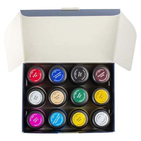 Acrylic paint set for Leather // 11 colours x 20 ml & 1 varnish // by Decola - Artish