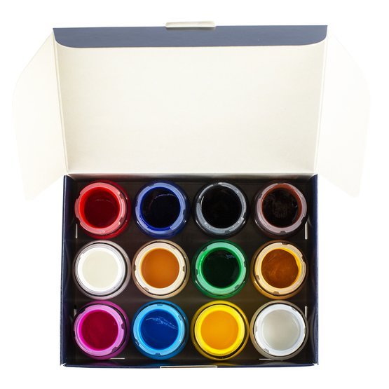 Acrylic paint set for Leather // 11 colours x 20 ml & 1 varnish // by Decola - Artish