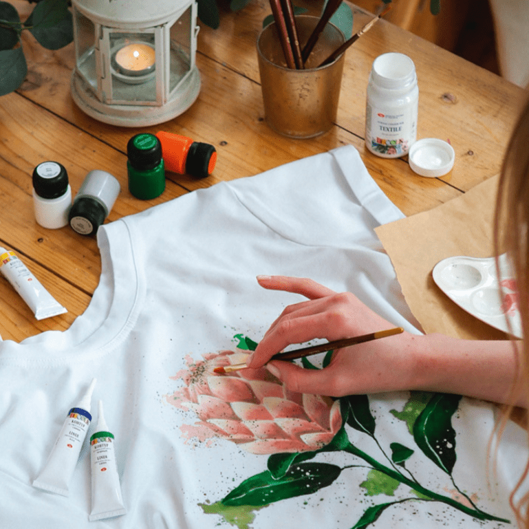 Acrylic paint set for textile // 12 colours x 20 ml // by Decola - Artish