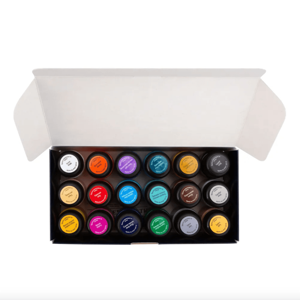 Acrylic paint set for textile // 18 colours x 20 ml // by Decola - Artish