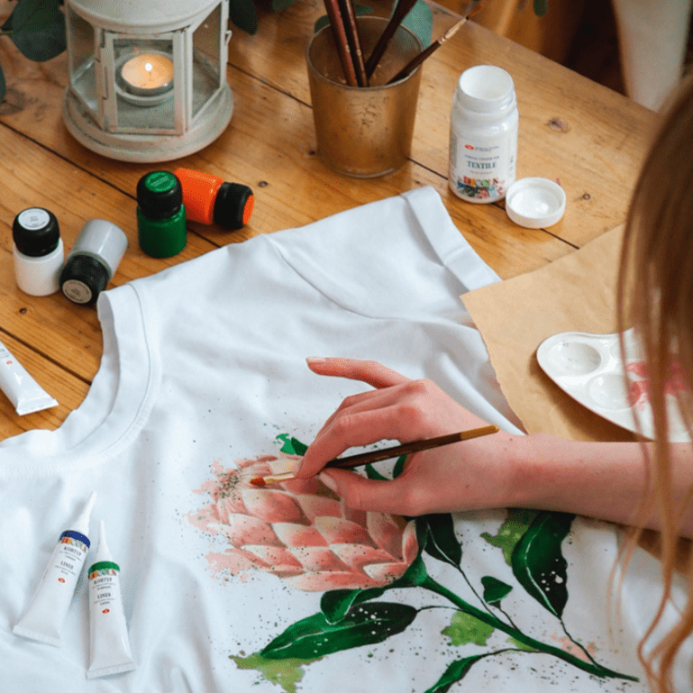 Acrylic paint set for textile "Trendy shades" // 6 colours x 20 ml // by Decola - Artish