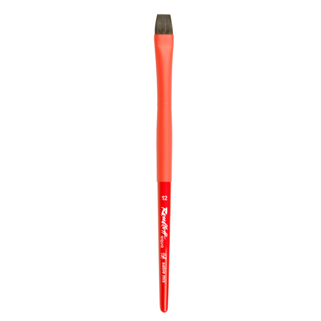 Aqua brush // Sable Mix, flat, red handle // by Roubloff - Artish