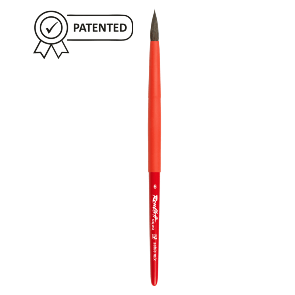 Aqua brush // Sable Mix, round, red handle // by Roubloff - Artish