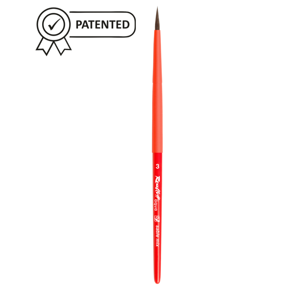 Aqua brush // Sable Mix, round, red handle // by Roubloff - Artish