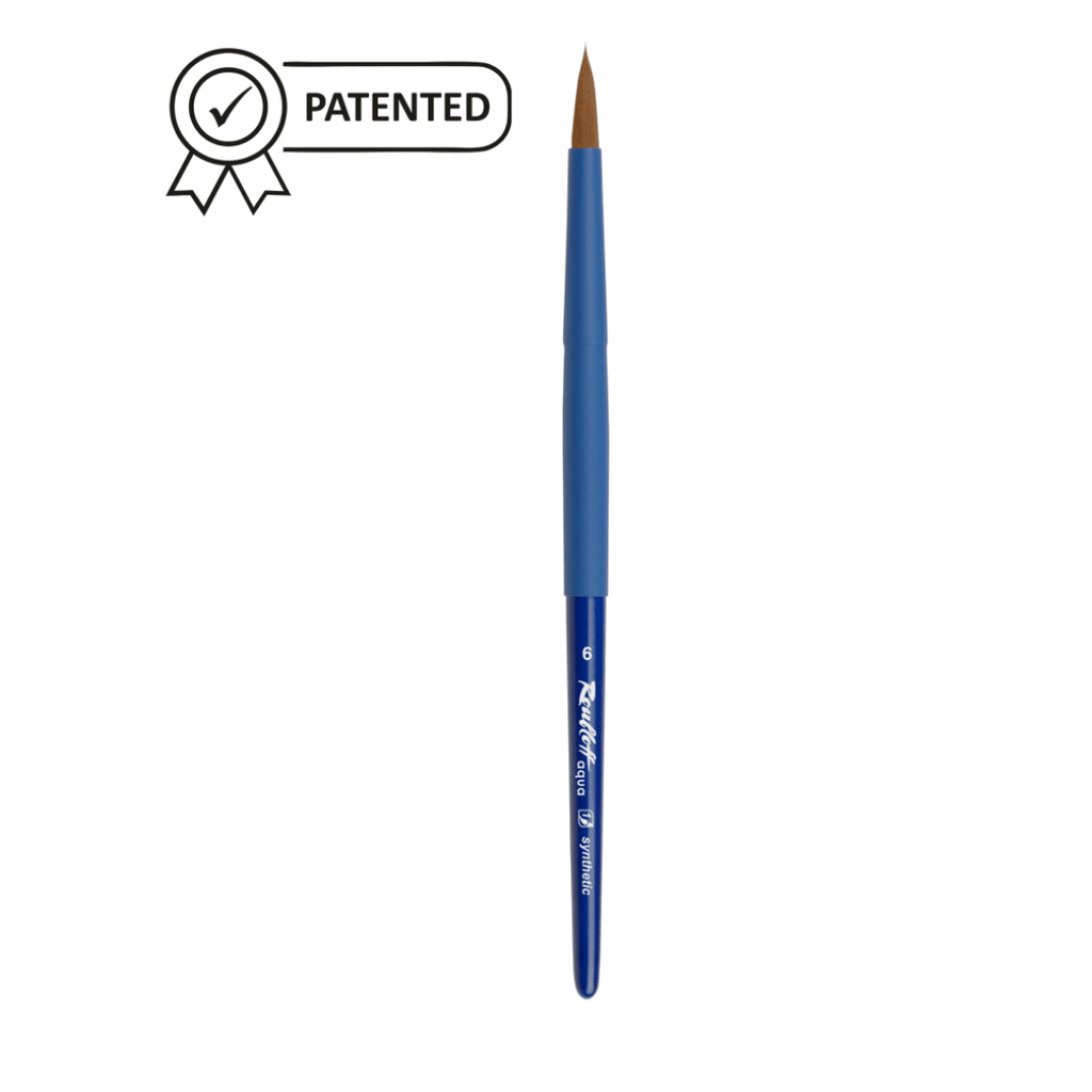 Aqua brush // Synthetic, blue handle // by Roubloff - Artish