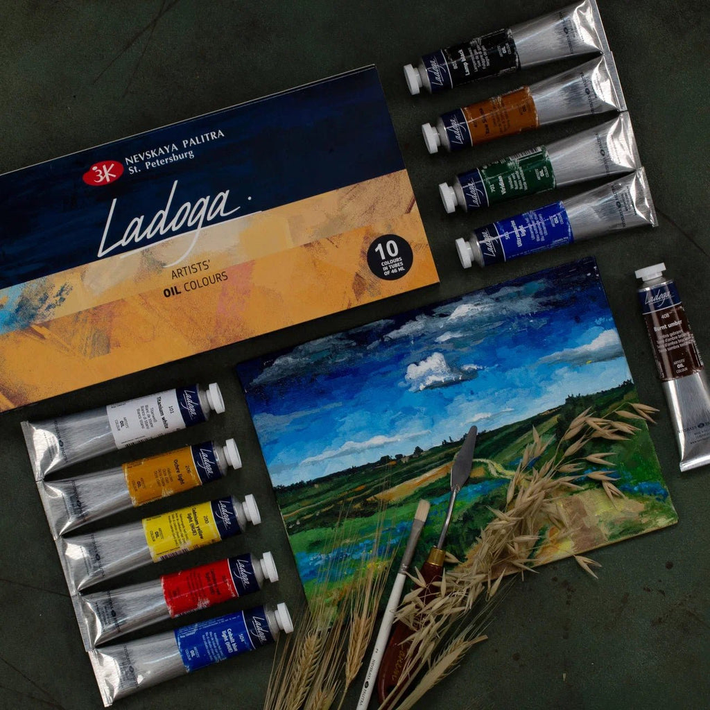 Artists' oil paint set // 10 colours in 46 ml tubes // by Ladoga - Artish