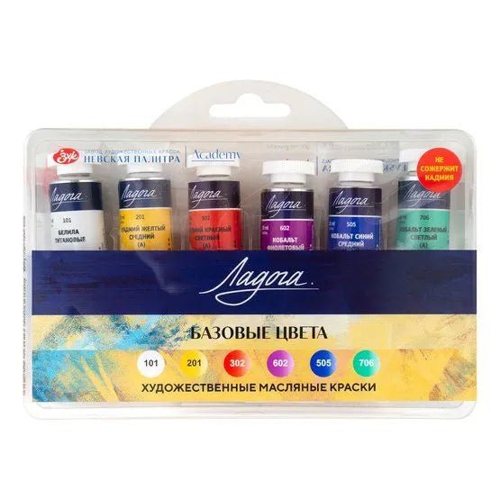 Artists' oil paint set // 6 colours in 18 ml tubes // by Ladoga - Artish