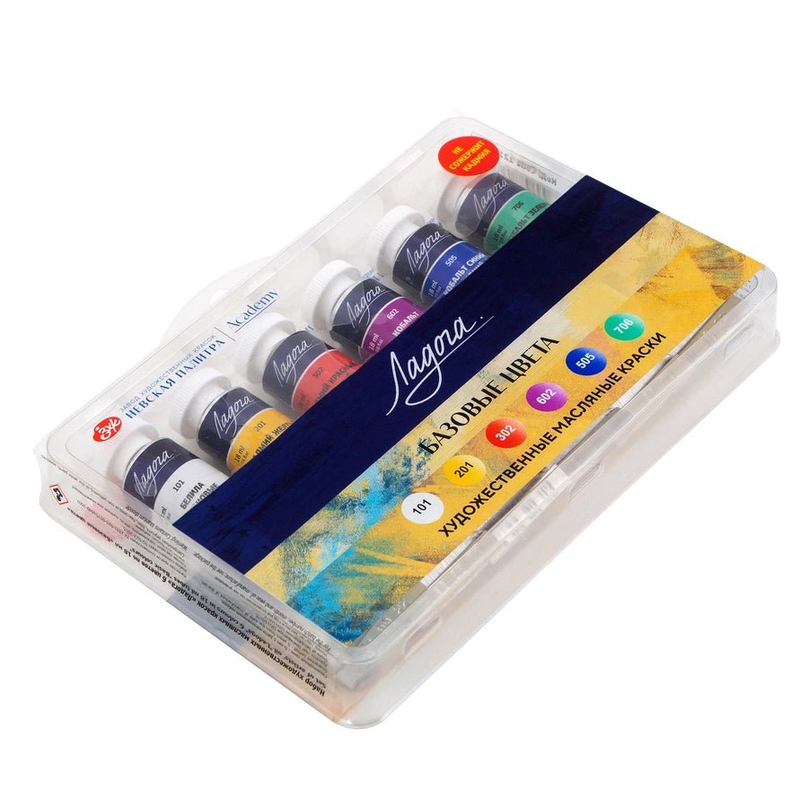 Artists' oil paint set // 6 colours in 18 ml tubes // by Ladoga - Artish
