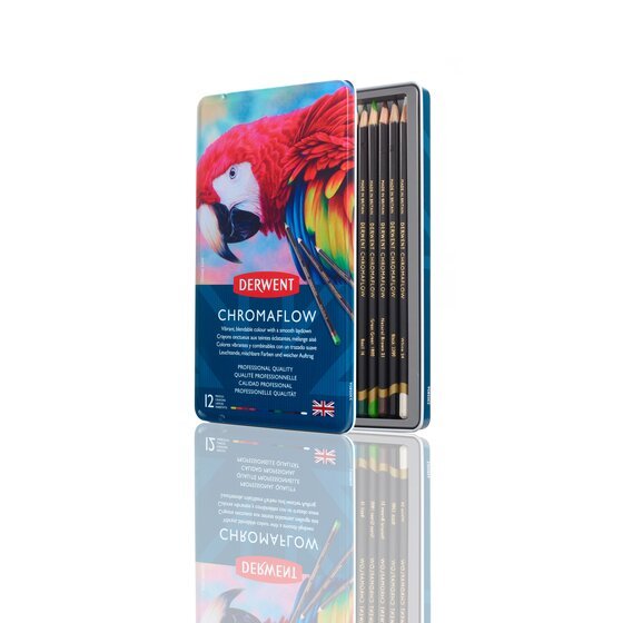Chromaflow pencil set in tin box // 12 pcs // by Derwent - Artish