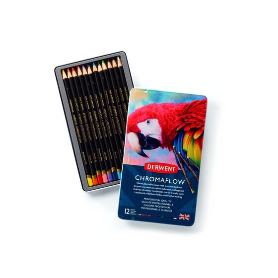 Chromaflow pencil set in tin box // 12 pcs // by Derwent - Artish