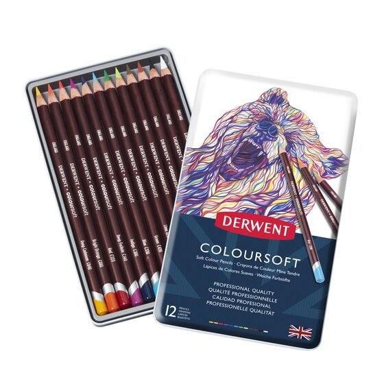 Coloursoft Pencil set in tin box // 12 pcs // by Derwent - Artish