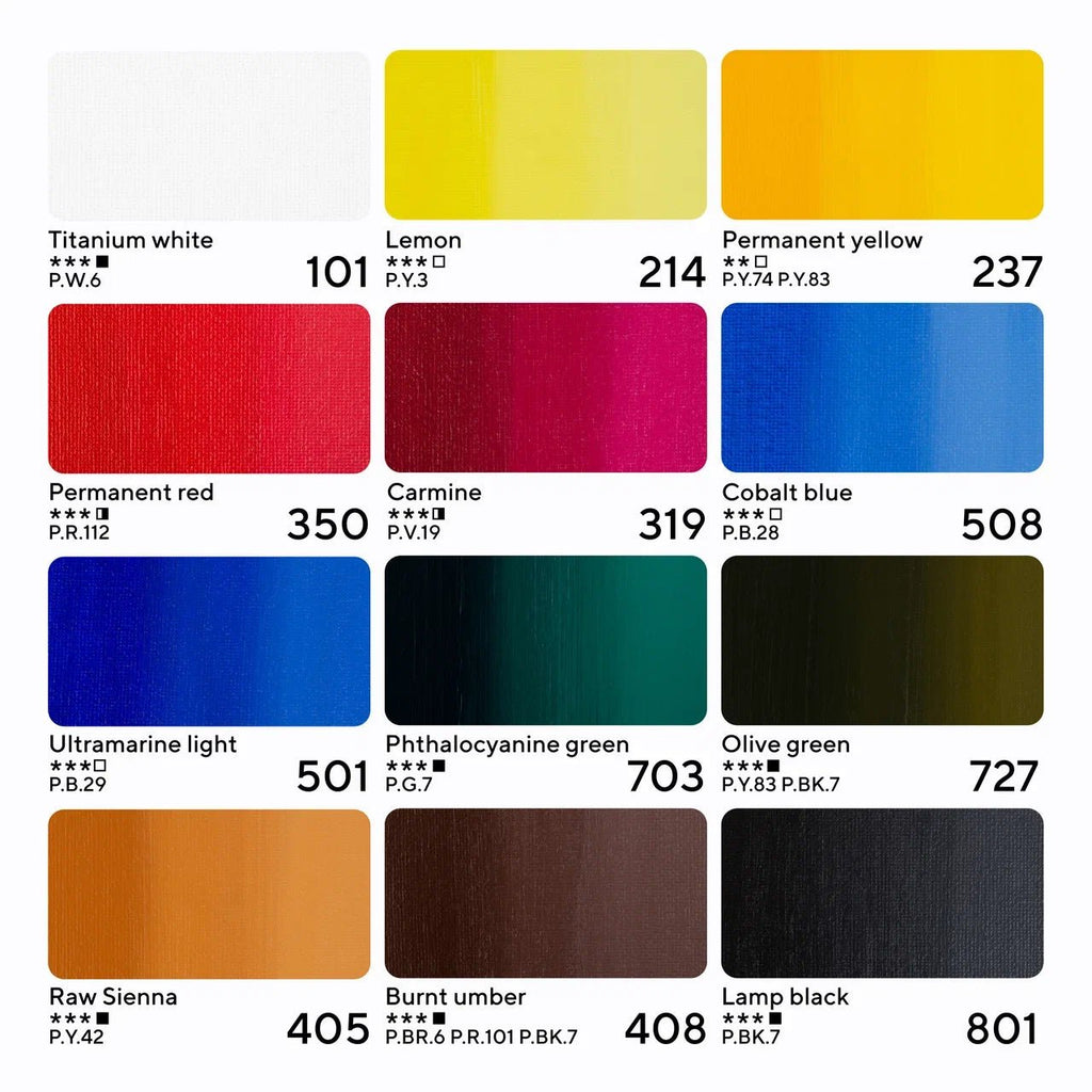 Extra-fine acrylic paint gift set // 12 colours x 18 ml tubes // by Master-Class - Artish