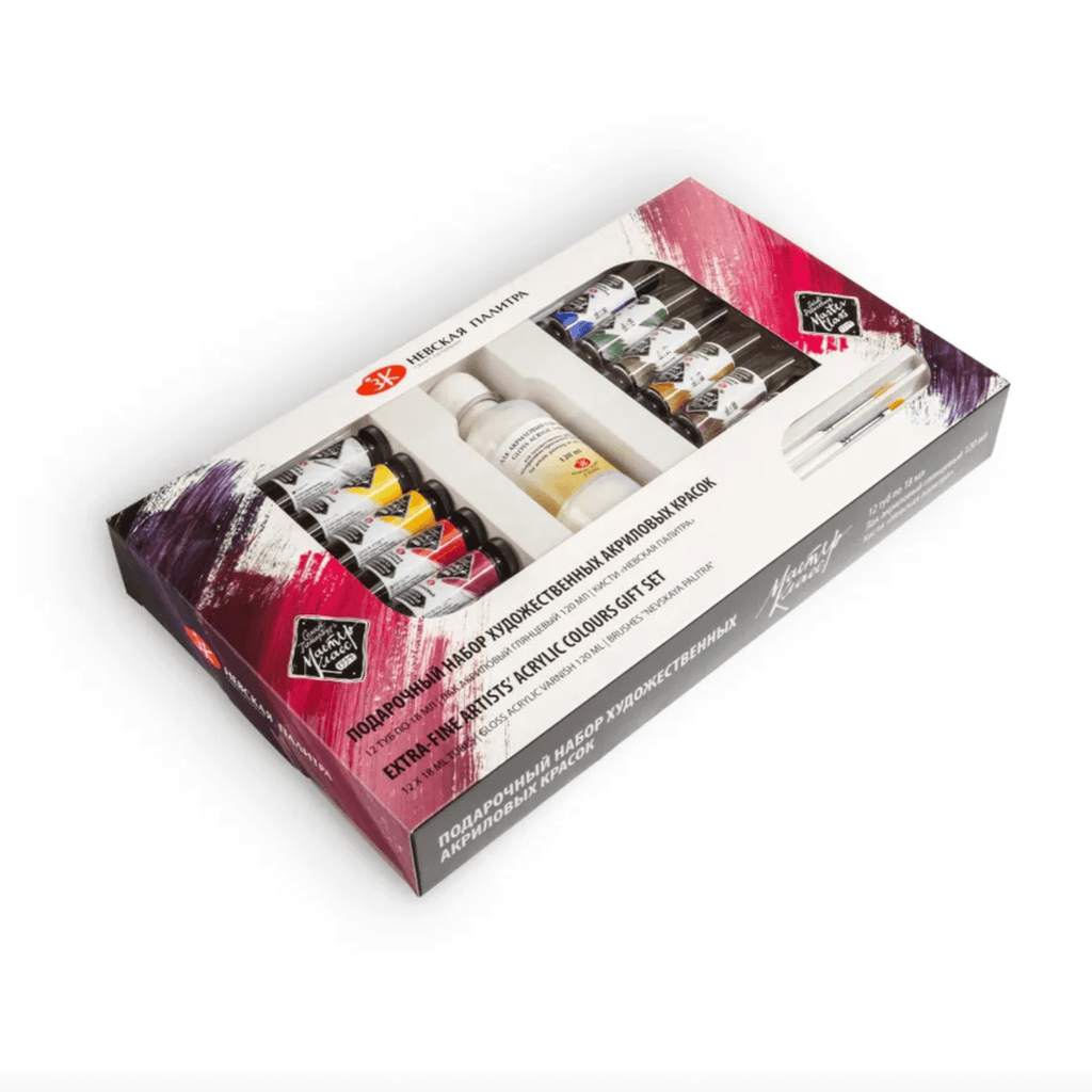 Extra-fine acrylic paint gift set // 12 colours x 18 ml tubes // by Master-Class - Artish