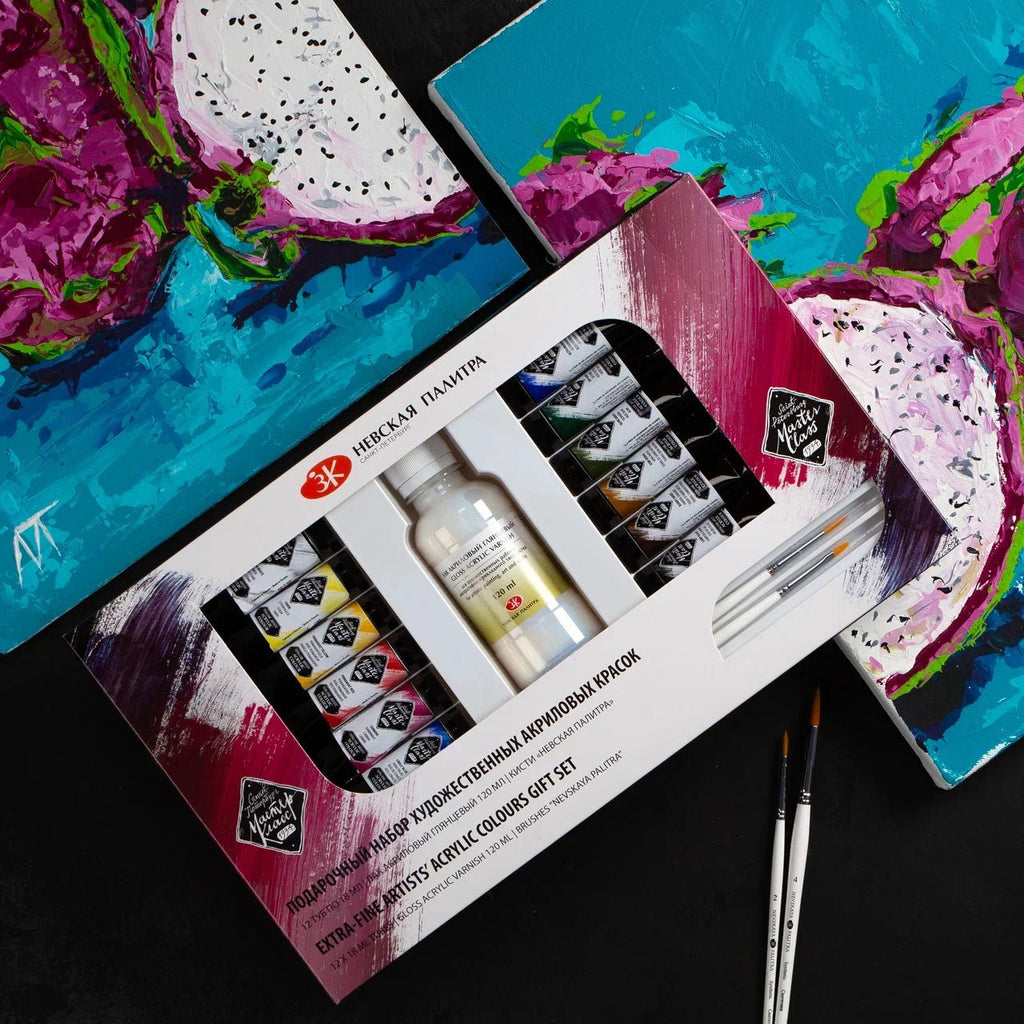 Extra-fine acrylic paint gift set // 12 colours x 18 ml tubes // by Master-Class - Artish