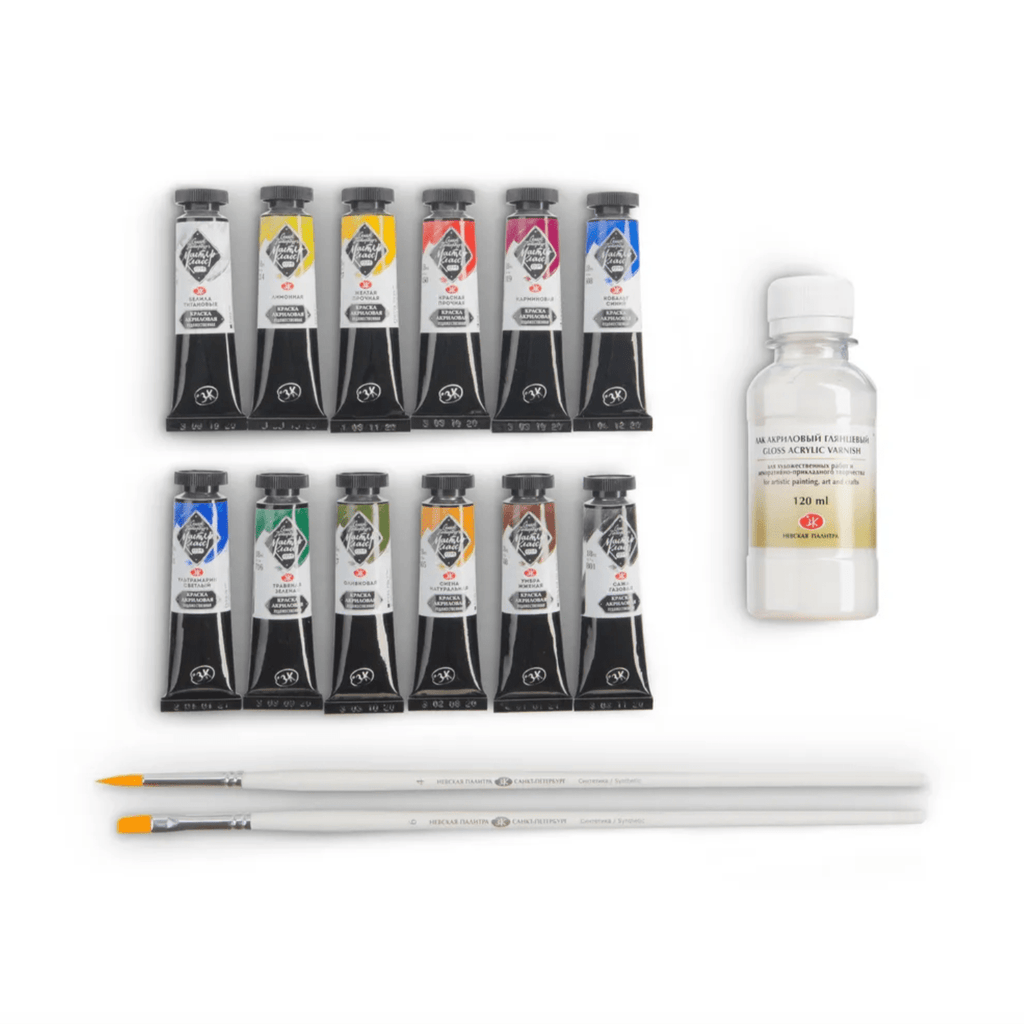 Extra-fine acrylic paint gift set // 12 colours x 18 ml tubes // by Master-Class - Artish