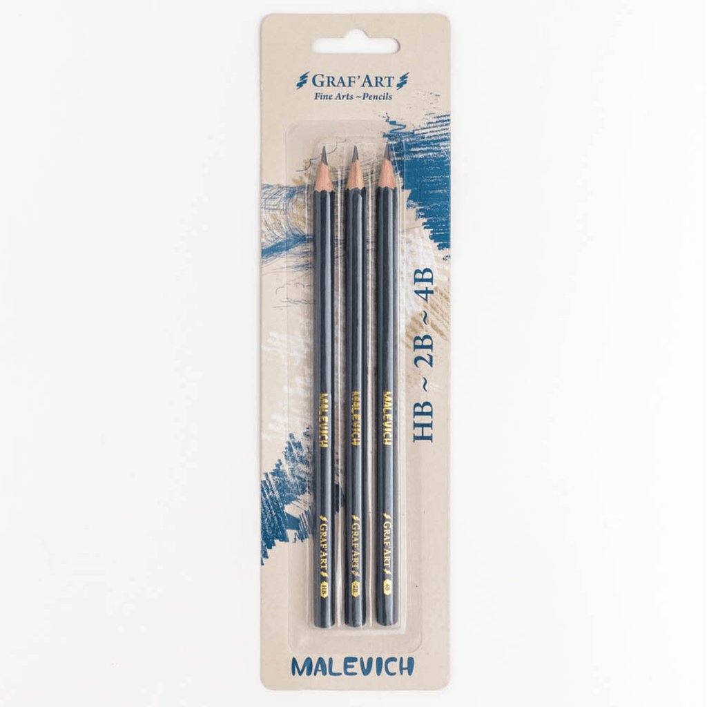 GrafArt // Black graphic pencil set // 3 pcs // by Malevich - Artish