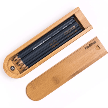 GrafArt // Black graphic pencil set // 8 pcs in bamboo case // by Malevich - Artish