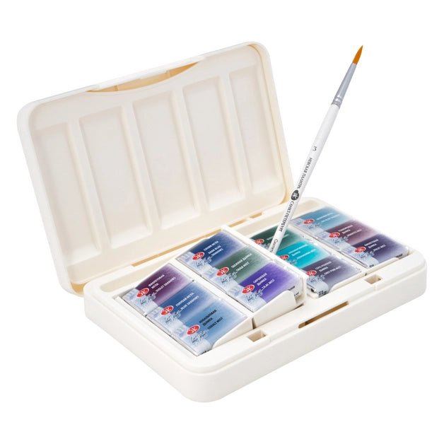 Granulating watercolor set // 12 pans in plastic box // by White Nights - Artish