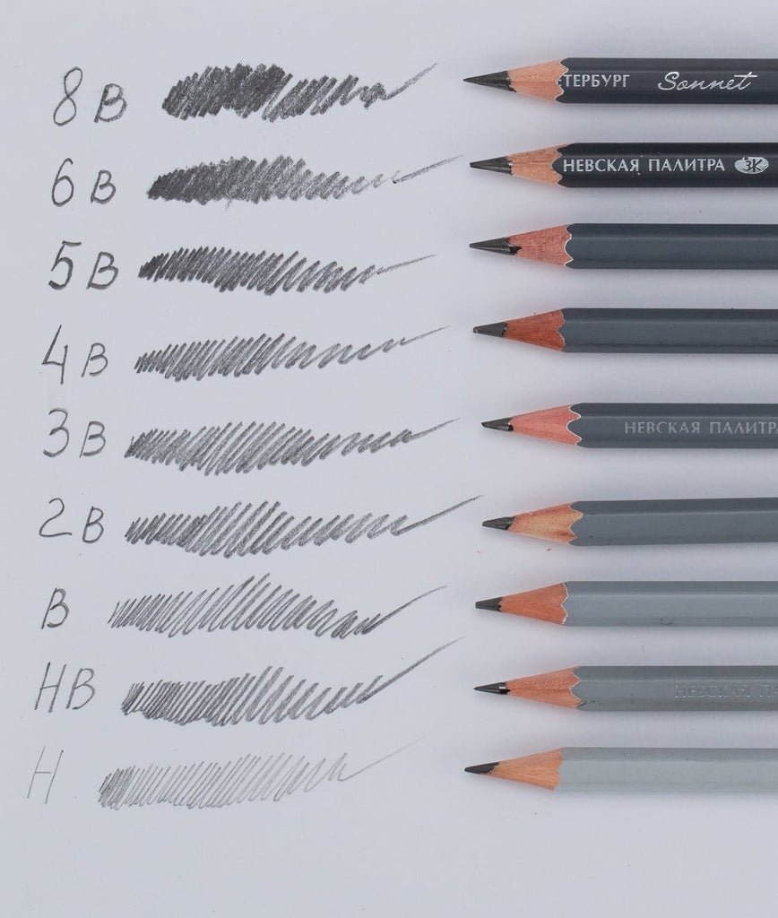 Graphite drawing pencils set // 12 pcs, 2H-8B // by Sonnet - Artish