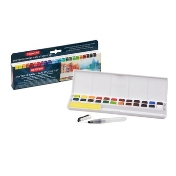 Inktense 24 Paint Pan Studio Set // 24 colors // by Derwent - Artish