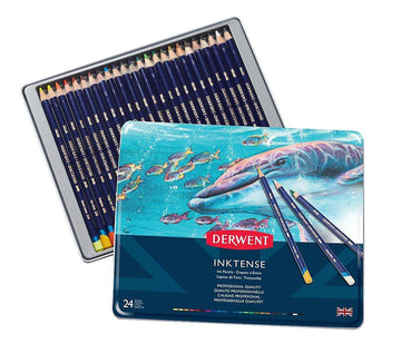 Inktense pencil set in tin box // 24 pcs // by Derwent - Artish