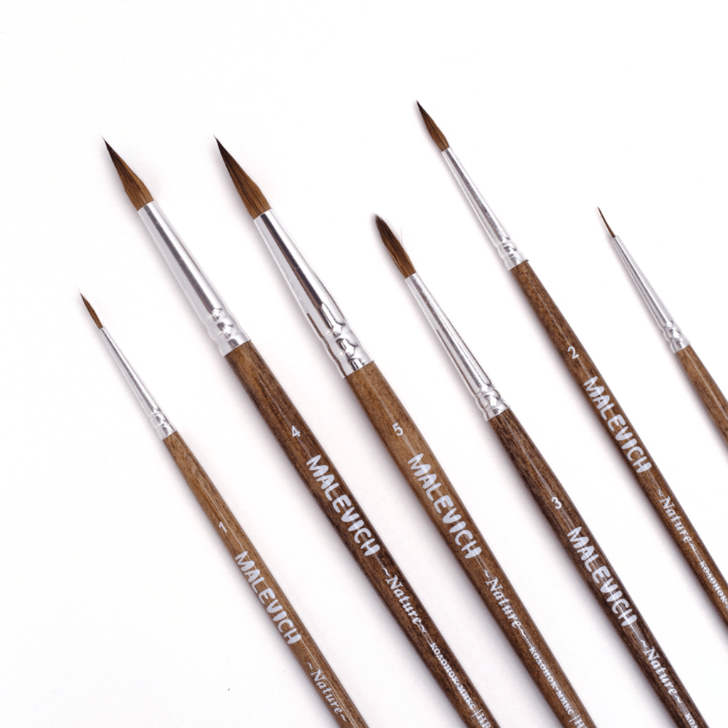 Nature // Mixed kolinsky and synthetic round brushes by Malevich - Artish
