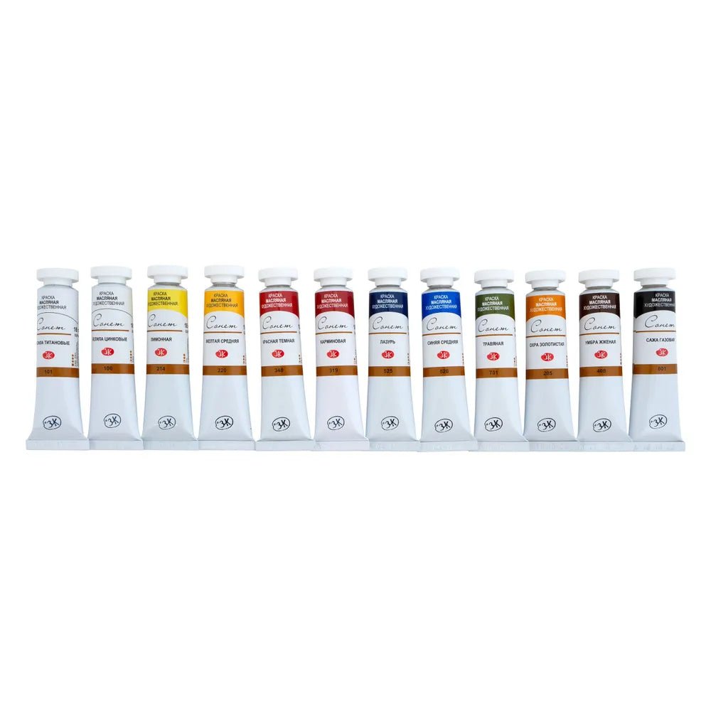 Oil paint set // 12 colors in 18 ml tubes // by Sonnet - Artish