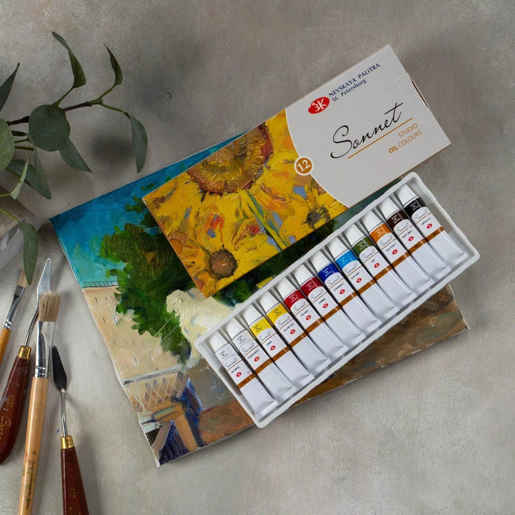 Oil paint set // 12 colors in 18 ml tubes // by Sonnet - Artish