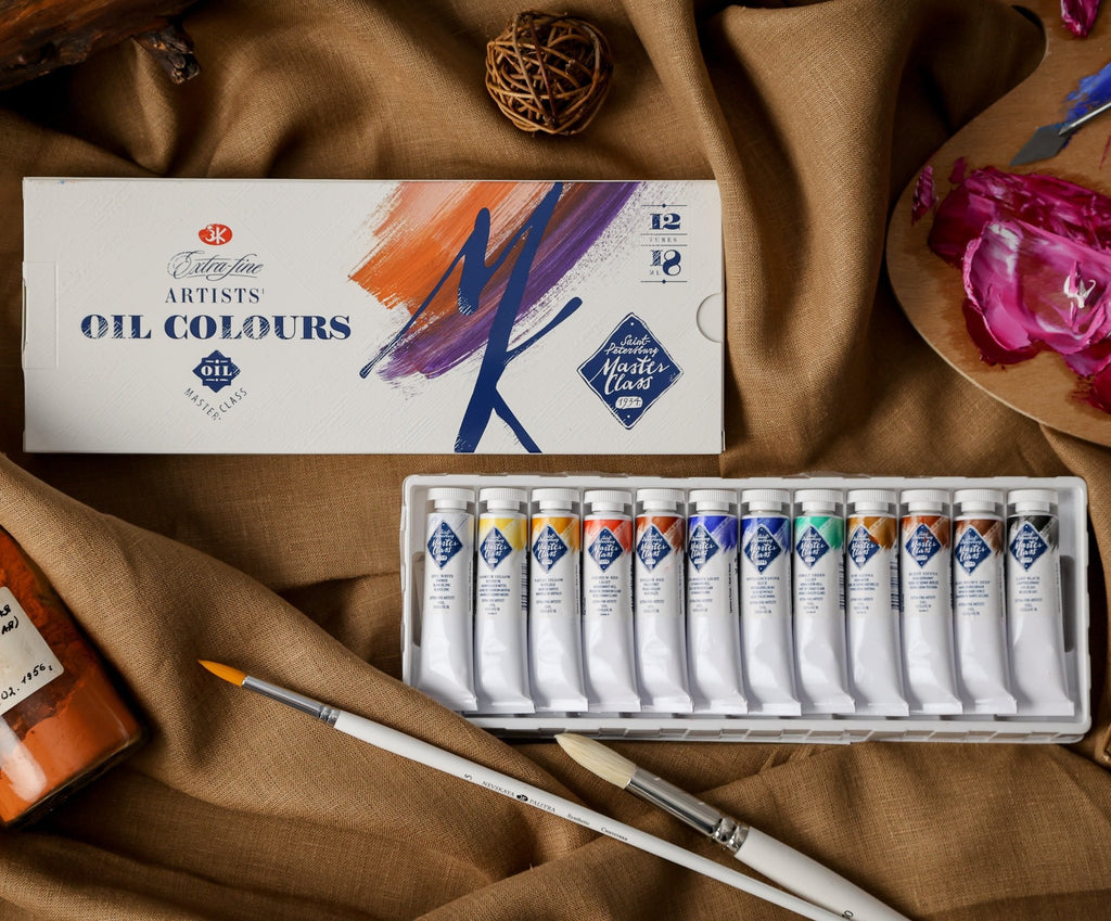Oil paint set // 12 colours x 18 ml tubes // by Master-Class - Artish