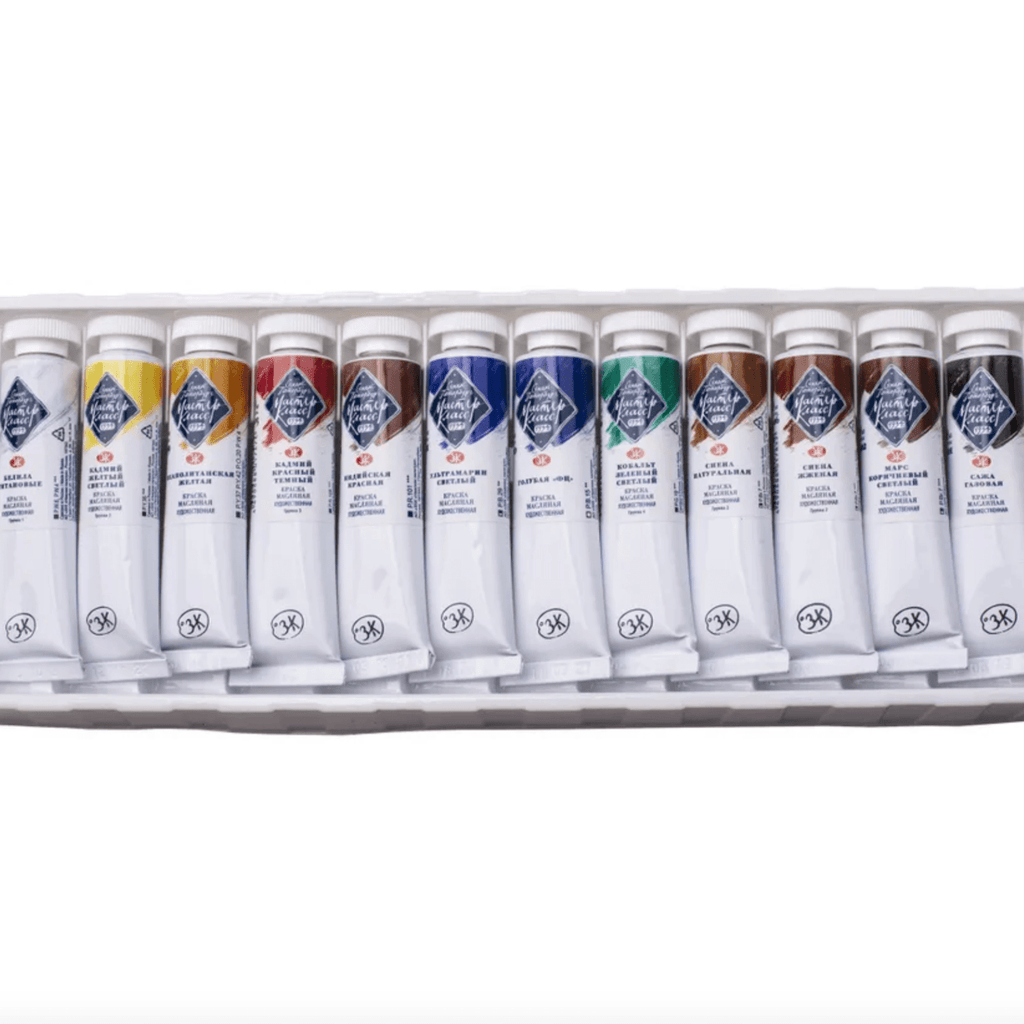 Oil paint set // 12 colours x 18 ml tubes // by Master-Class - Artish