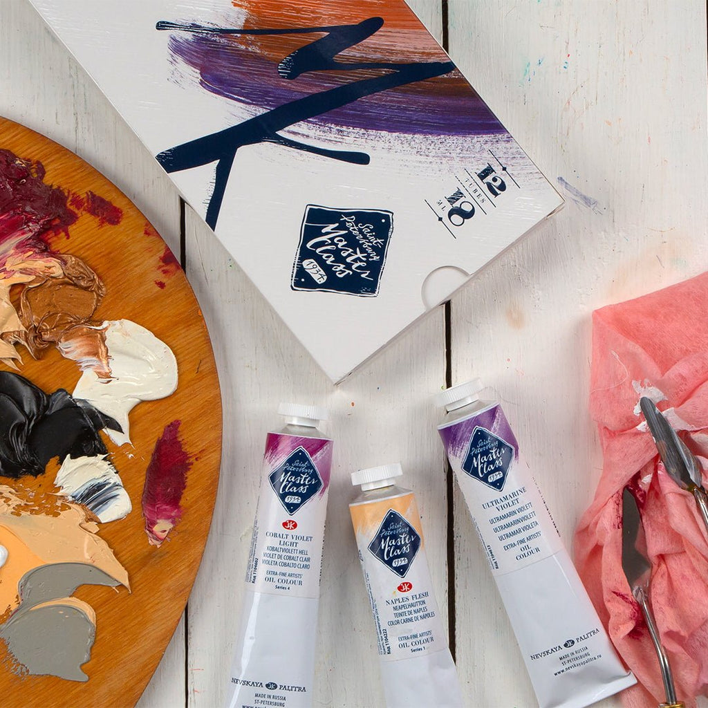 Oil paint set // 12 colours x 18 ml tubes // by Master-Class - Artish