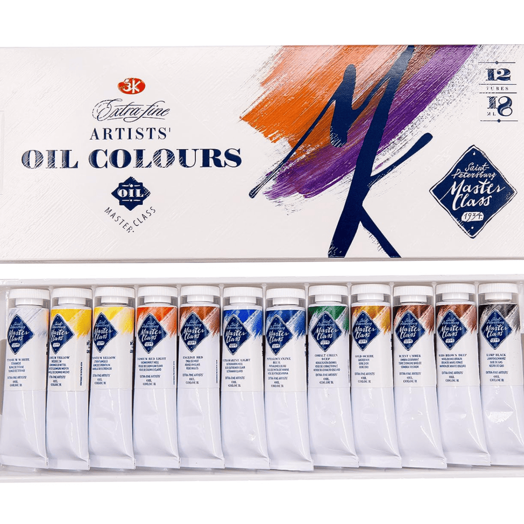 Oil paint set // 12 colours x 18 ml tubes // by Master-Class - Artish