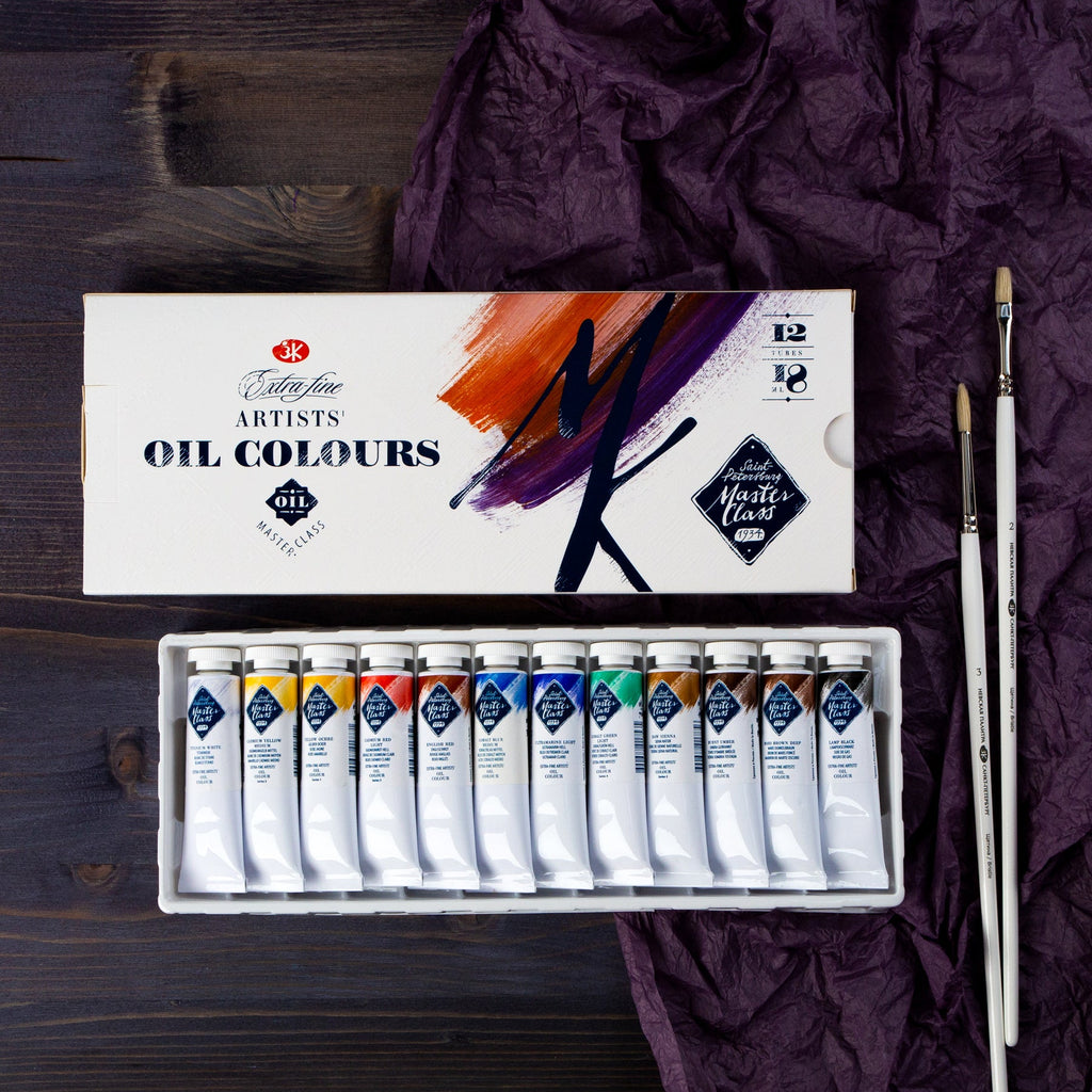 Oil paint set // 12 colours x 18 ml tubes // by Master-Class - Artish