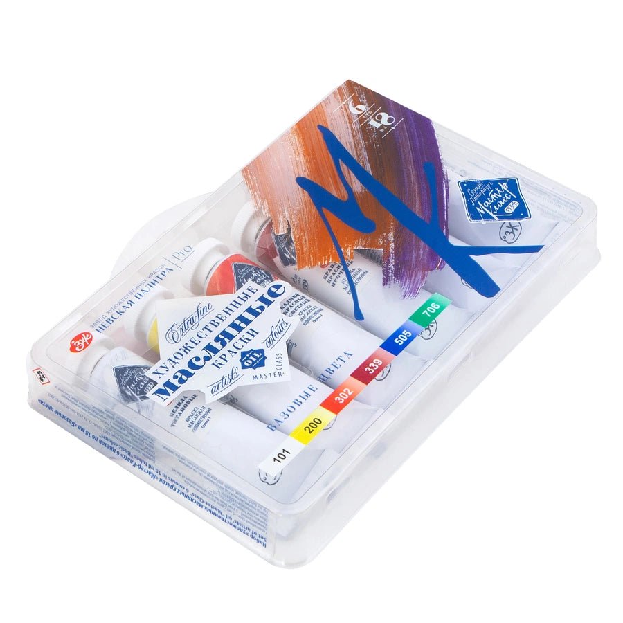 Oil paint set // 6 colours x 18 ml tubes // by Master-Class - Artish