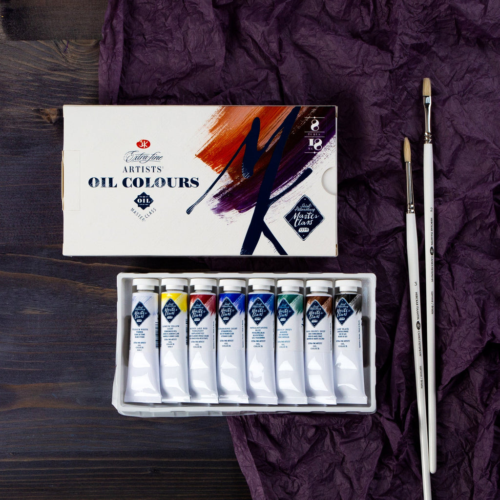 Oil paint set // 8 colours x 18 ml tubes // by Master-Class - Artish