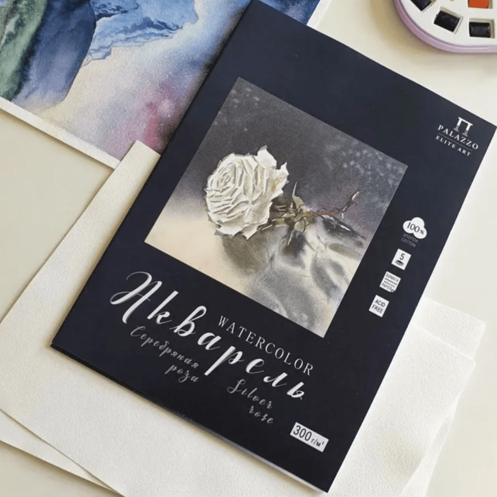 Paper for watercolour "Silver Rose" // Cotton, 300 g/m2, 5 sheets - Artish