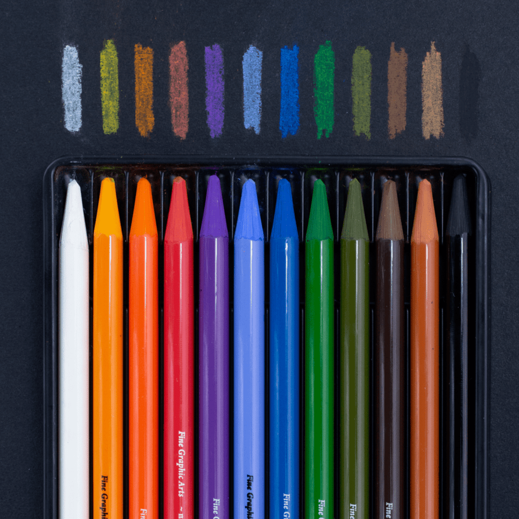 Pastel monolith pencil set GrafArt // 12 colours // by Malevich - Artish