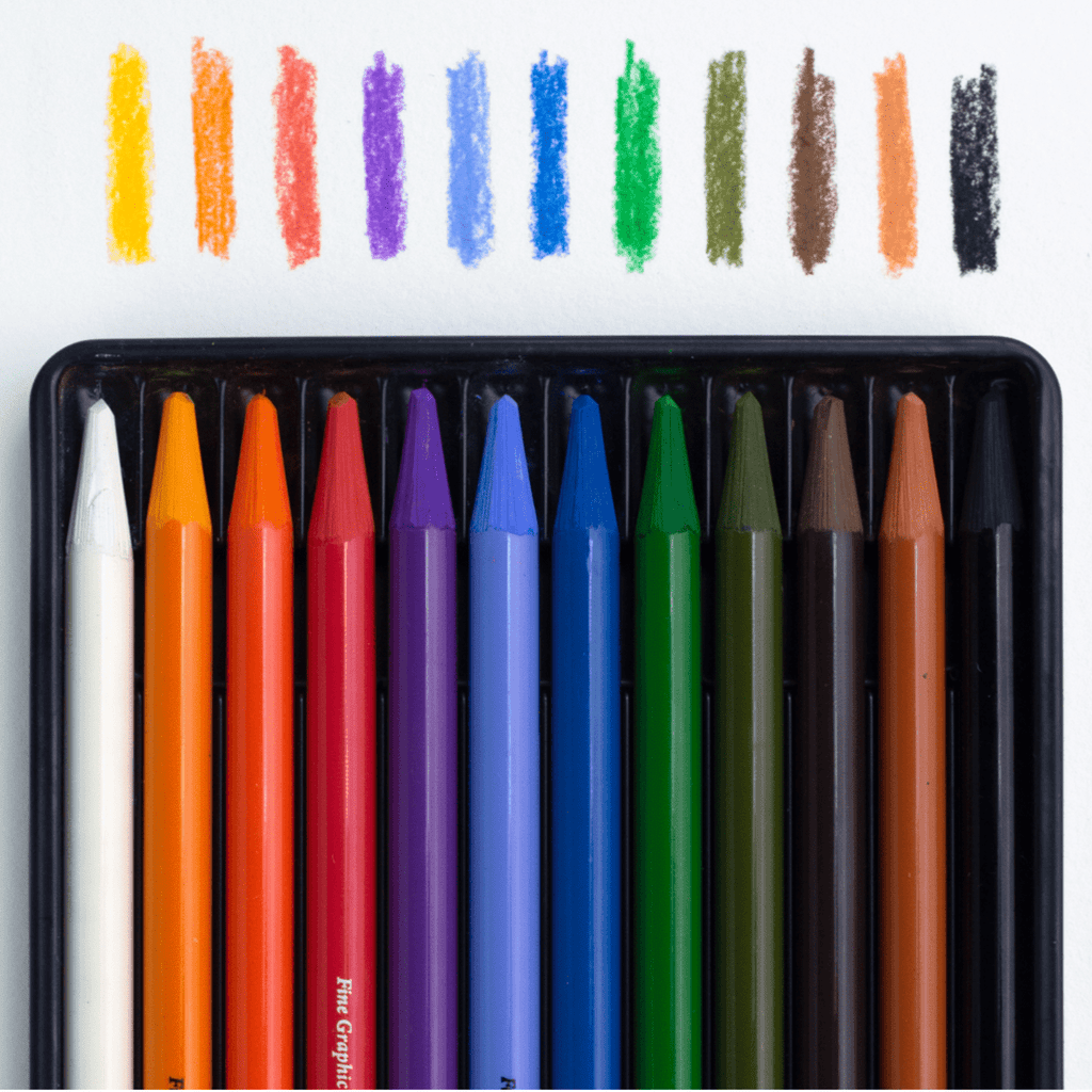Pastel monolith pencil set GrafArt // 12 colours // by Malevich - Artish