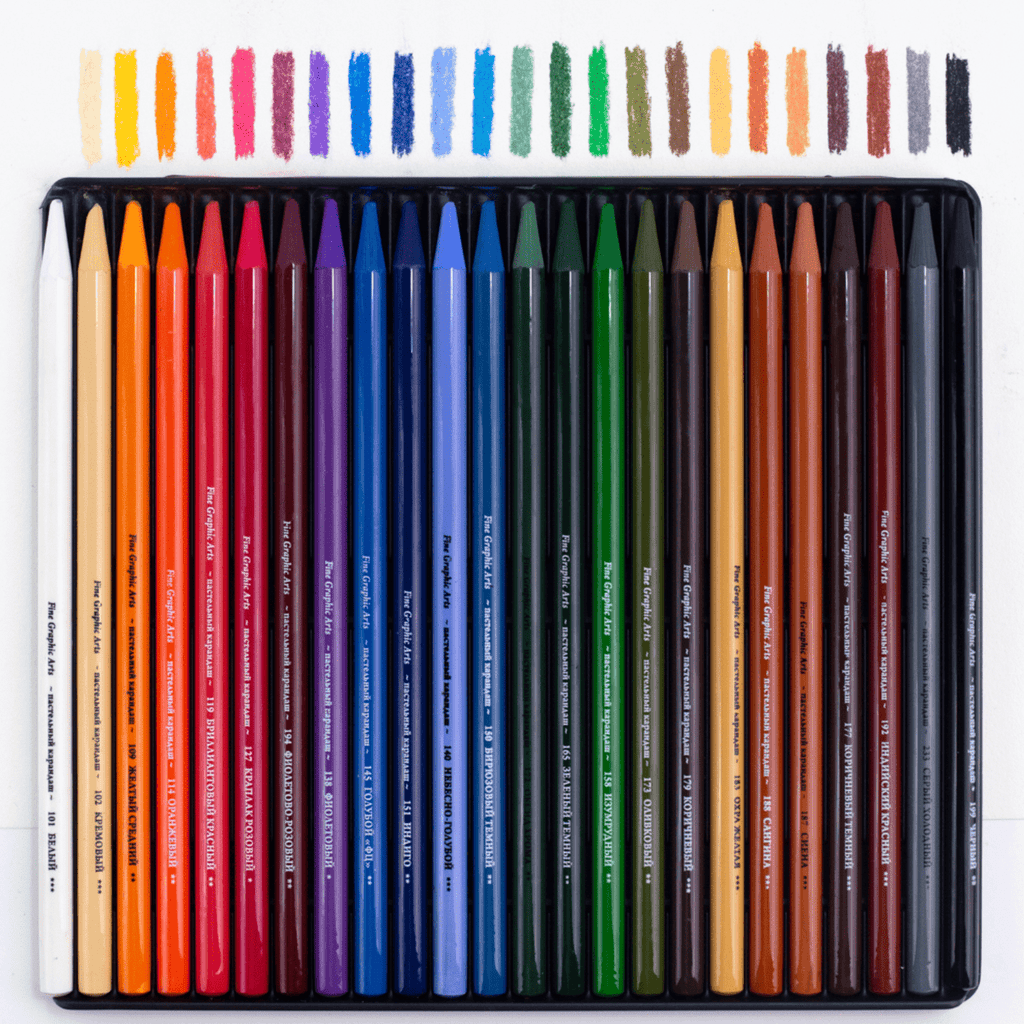 Pastel monolith pencil set GrafArt // 24 colours // by Malevich - Artish