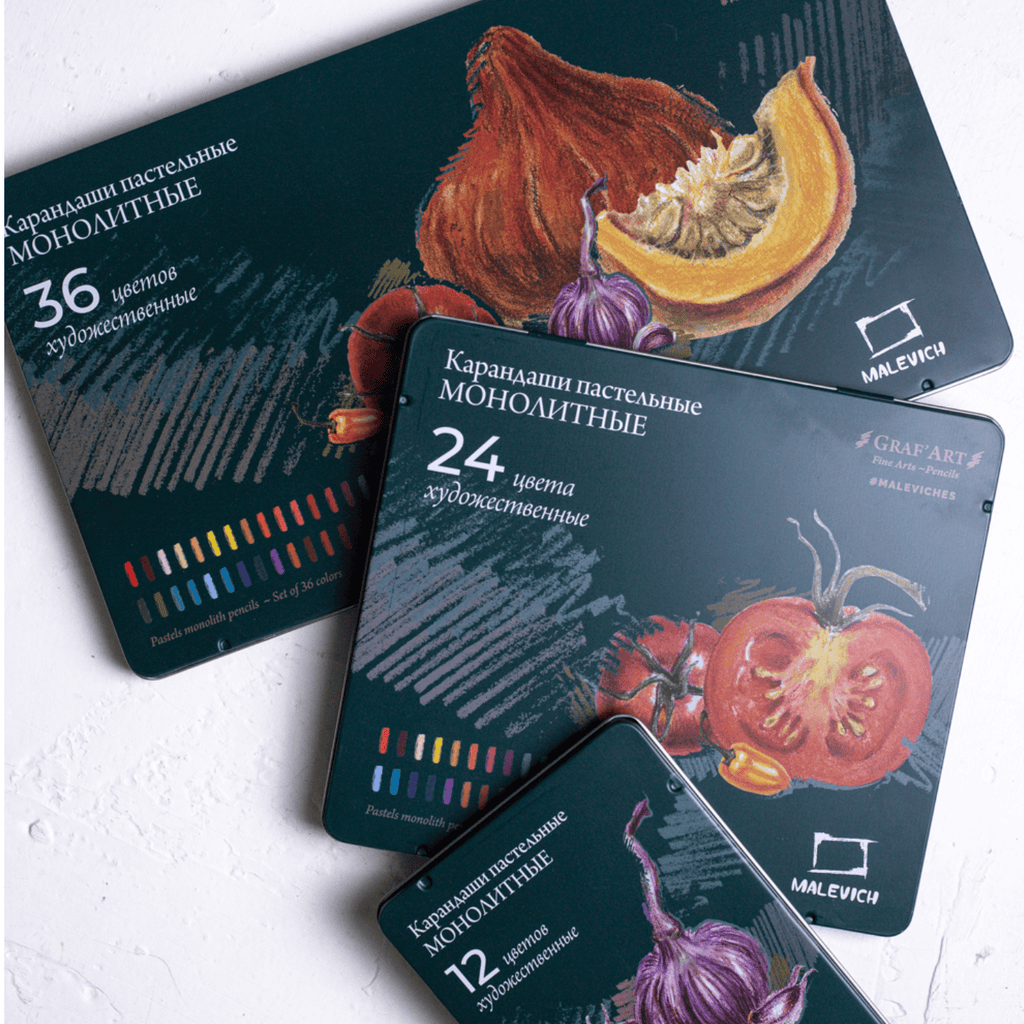 Pastel monolith pencil set GrafArt // 24 colours // by Malevich - Artish