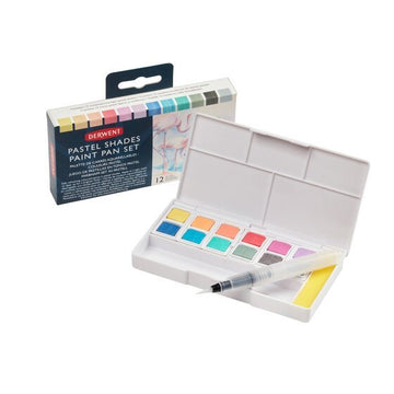 Pastel Shades Paint Pan Set // 12 colors // by Derwent - Artish